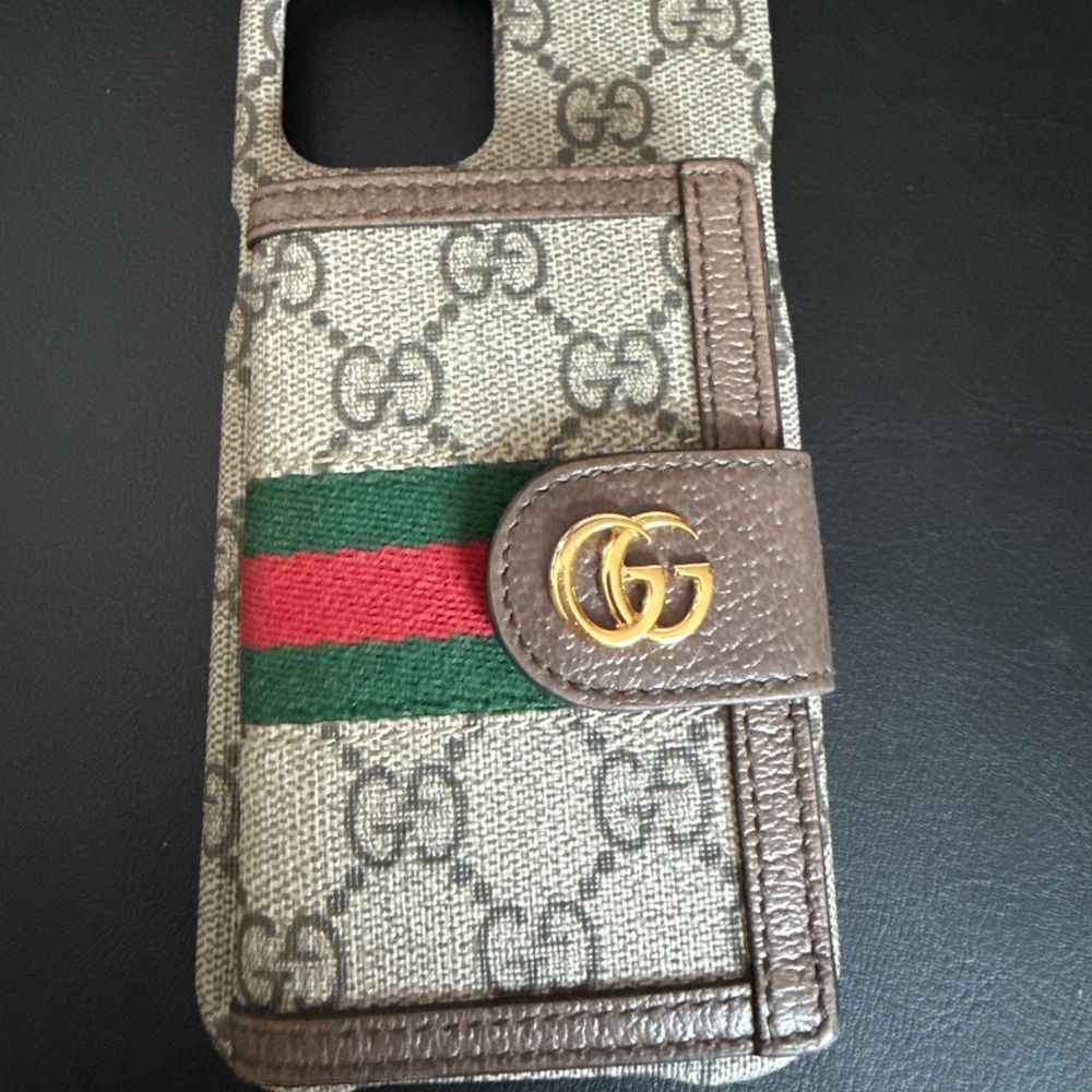 Gucci Brown and Green Luxury Phone Case with Signature Design